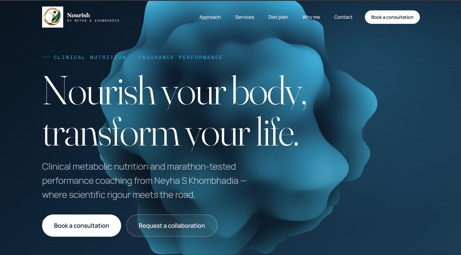 neyha.fit - Clinical Nutritionist Website with Consultation Booking